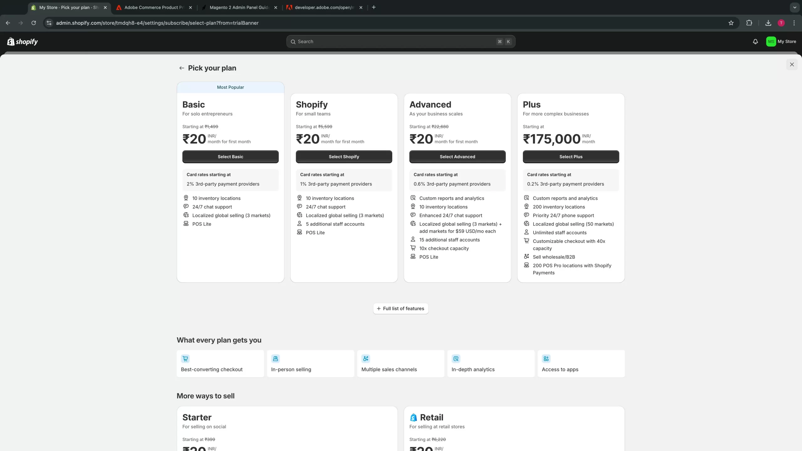 Shopify Plan